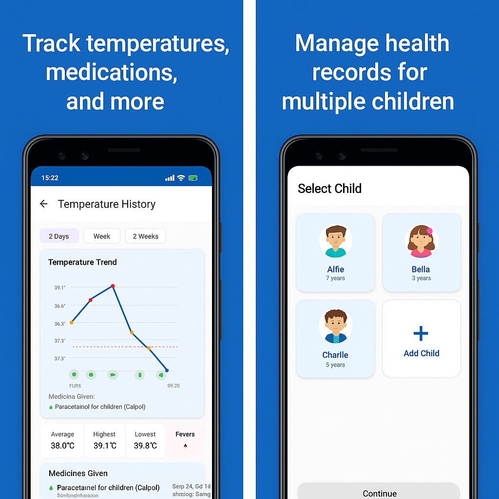 Stylised dashboard view with medicine schedule